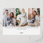 8 FOTO Sparkle Merry KerstGold Folie Feestdagenkaart (Achterkant)