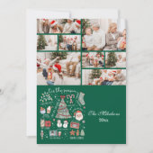 8 foto tis het seizoen retro groene kerst feestdagenkaart (Voorkant)