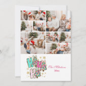 8 Foto Whimsical Ho Ho Kerstfamilie Feestdagenkaart (Voorkant)