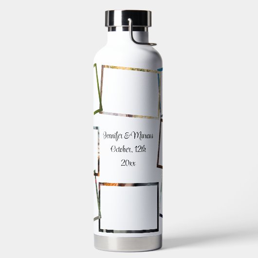 8 Fotobruiloft Sjabloon Personaliseert tekst Hot C Waterfles (Links)