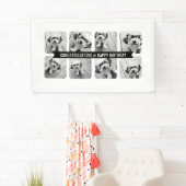 8 Fotocollage - Aangepast tekstlint - Zwart wit Spandoek (Insitu)