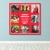8 Fotocollage Afstuderen Naam klasse van Canvas Afdruk (Insitu (Houten vloer))