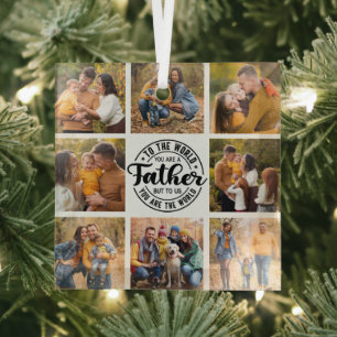 8 Fotocollage All Occasion World's Best Father Glas Ornament