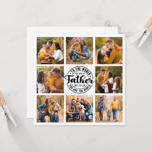 8 Fotocollage All Occasion World's Best Father Kaart (Voorkant / Achterkant in situ)