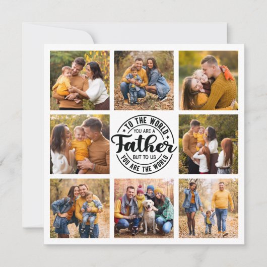 8 Fotocollage All Occasion World's Best Father Kaart (Voorkant)