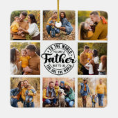 8 Fotocollage All Occasion World's Best Father Keramisch Ornament (Achterkant)