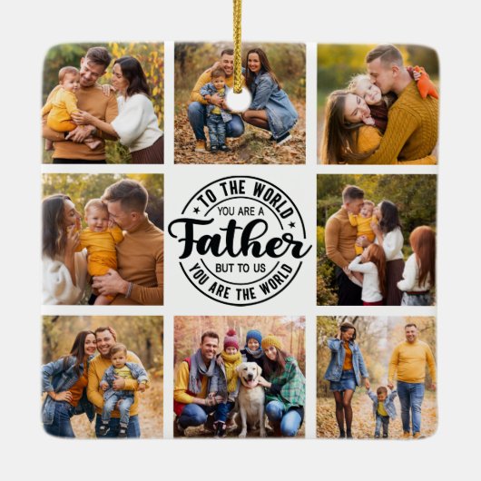 8 Fotocollage All Occasion World's Best Father Keramisch Ornament (Achterkant)