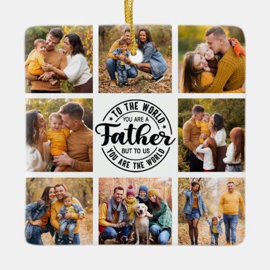 8 Fotocollage All Occasion World's Best Father Keramisch Ornament (Voorkant)