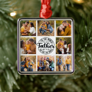 8 Fotocollage All Occasion World's Best Father Metalen Ornament