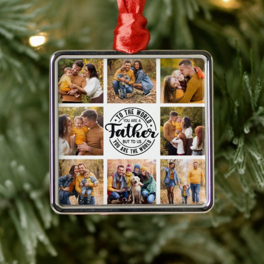 8 Fotocollage All Occasion World's Best Father Metalen Ornament (Boom)