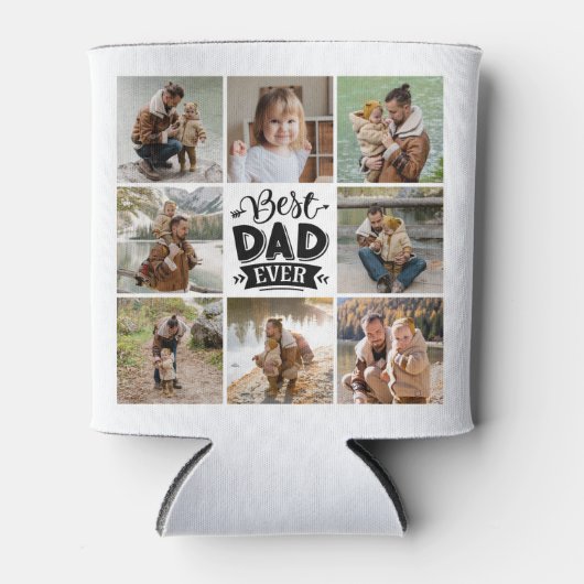 8 Fotocollage Alle Gelegenheden Beste Pap Ooit Blikjeskoeler (Voorkant)