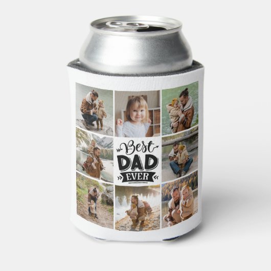 8 Fotocollage Alle Gelegenheden Beste Pap Ooit Blikjeskoeler (Blikje Achterkant)