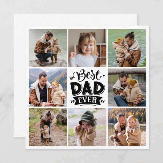 8 Fotocollage Alle Gelegenheden Beste Pap Ooit Feestdagenkaart (Voorkant / Achterkant)