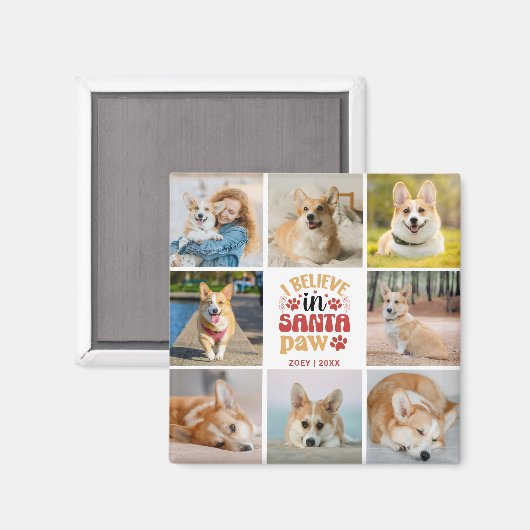 8 Fotocollage die ik geloof in naam en datum van d Magneet (Voorkant / Achterkant)