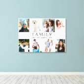 8 Fotocollage Familie Gepersonaliseerde namen Canvas Afdruk (Insitu (Houten vloer))