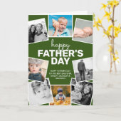 8 Fotocollage Groen Happy Vaderdag Kaart (Gele Bloem)