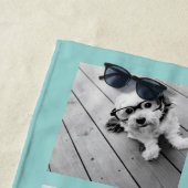 8 Fotocollage - Handgeschreven naam pastblauw Strandlaken (In situ)