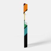 8 fotocollage met retro 70s geïnspireerde strepen iPhone hoesje (Linkerkant)