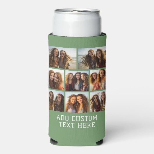 8 Fotocollage - Modern Minimal Green Seltzer Blikjeskoeler (Seltzer Voorkant)