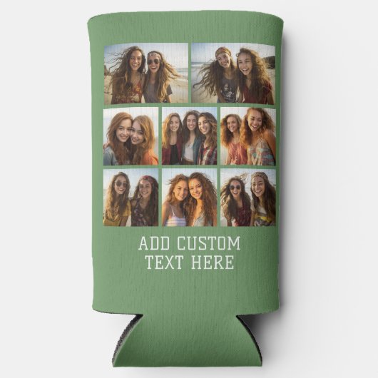 8 Fotocollage - Modern Minimal Green Seltzer Blikjeskoeler (Voorkant)