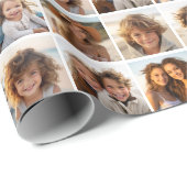 8 Fotocollage - Modern Minimal Grid met Wit Cadeaupapier (Rol Hoek)