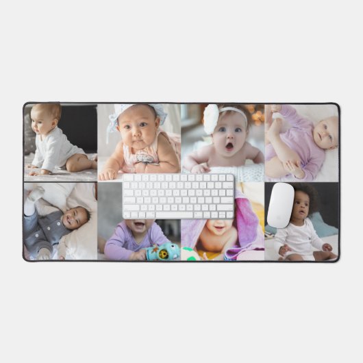 8 Fotocollage op maat geschenk Bureaumat (Keyboard & Muis)