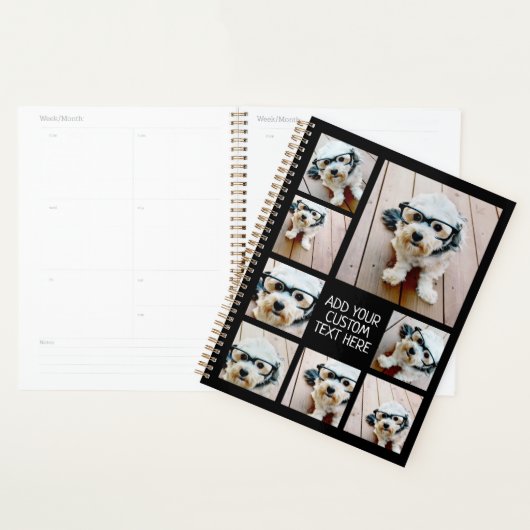 8 Fotocollage Optionele tekst — Kan zwart bewerken Planner (Display)