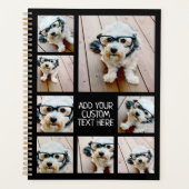8 Fotocollage Optionele tekst — Kan zwart bewerken Planner (Voorkant)