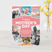 8 Fotocollage Roze Happy Moederdag Kaart (Gele Bloem)
