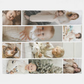 8 Fotocollage sjabloon gepersonaliseerd Fleece Deken (Voorkant (Horizontaal))