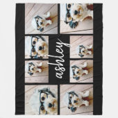8 Fotocollage Voeg Jouw naam Calligrafie zwart toe Fleece Deken (Voorkant)