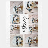8 Fotocollage Voeg Jouw naam kalligrafie toe Fleece Deken (Voorkant)