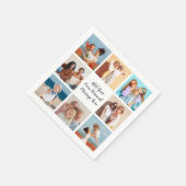 8 Fotocollage Voeg uw eigen groet toe Servet (Hoek)