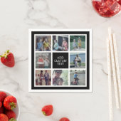 8 Fotocollage - zwart wit - Aangepaste tekst Servet (Insitu)