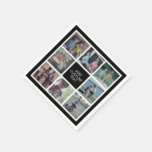 8 Fotocollage - zwart wit - Aangepaste tekst Servet (Hoek)