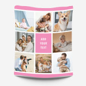 8 Fotofamilie Collage Roze Custom Fleece Deken