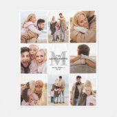 8 Fotofamilie Keepsake Fotocollage Fleece Deken (Voorkant)