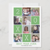 8 Fotokleurenblok Beste jaar ooit HNY groen Feestdagenkaart (Voorkant)