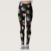 8 Fotopolka stip Sjabloon Circles Black Exercy Leggings (Voorkant)