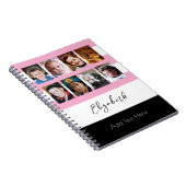8 foto's aangepaste naam roze notitieboek (Rechterzijde)