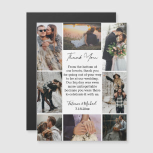 8 foto's collage modern dank u bruiloft magneet