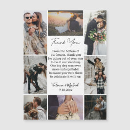 8 foto's collage modern dank u bruiloft magneet