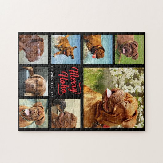 8 Foto's Familie Foto ✨ Kerst Collage Maken Legpuzzel (Horizontaal)