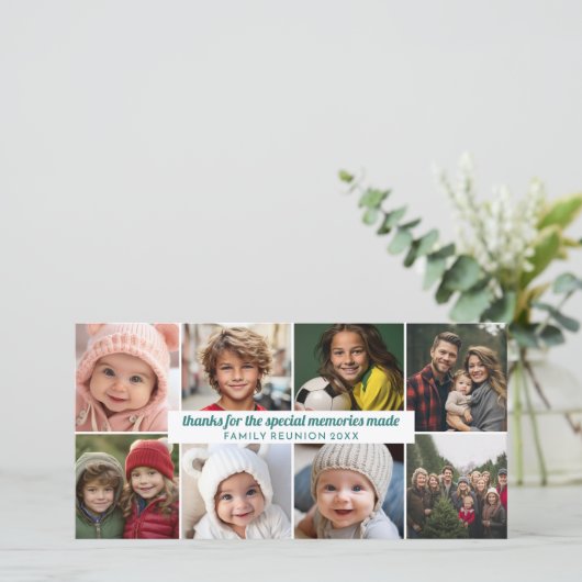 8 Foto's - Familie Samenkomst Bedankt Collage Feestdagenkaart (Staand voorkant)