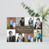 8 foto's Leer - 3x5 Afstuderen Aankondiging (Staand voorkant)