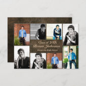 8 foto's Leer - 3x5 Afstuderen Aankondiging (Voorkant / Achterkant)