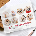 8 Foto's Modern Family & Pet Memories Holiday Feestdagenkaart<br><div class="desc">Voeg aangepaste gezelschapshonden,  katten,  vogels,  familie en vrienden foto's toe met eenvoudig lijst.</div>