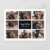 8 Foto's Prettige feestdagen Collage Black Kerstmi Briefkaart (Voorkant)