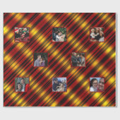 8-foto's voor kerstmis, goud & rood en zwart cadeaupapier (Vlak)