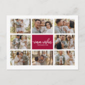 8 Foto's Warm Wishes Modern Collage Kerstmis Briefkaart (Voorkant)